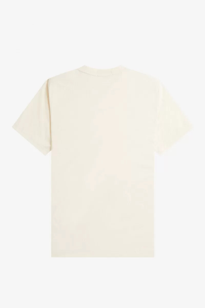 maglietta da uomo ricamata fred perry beige