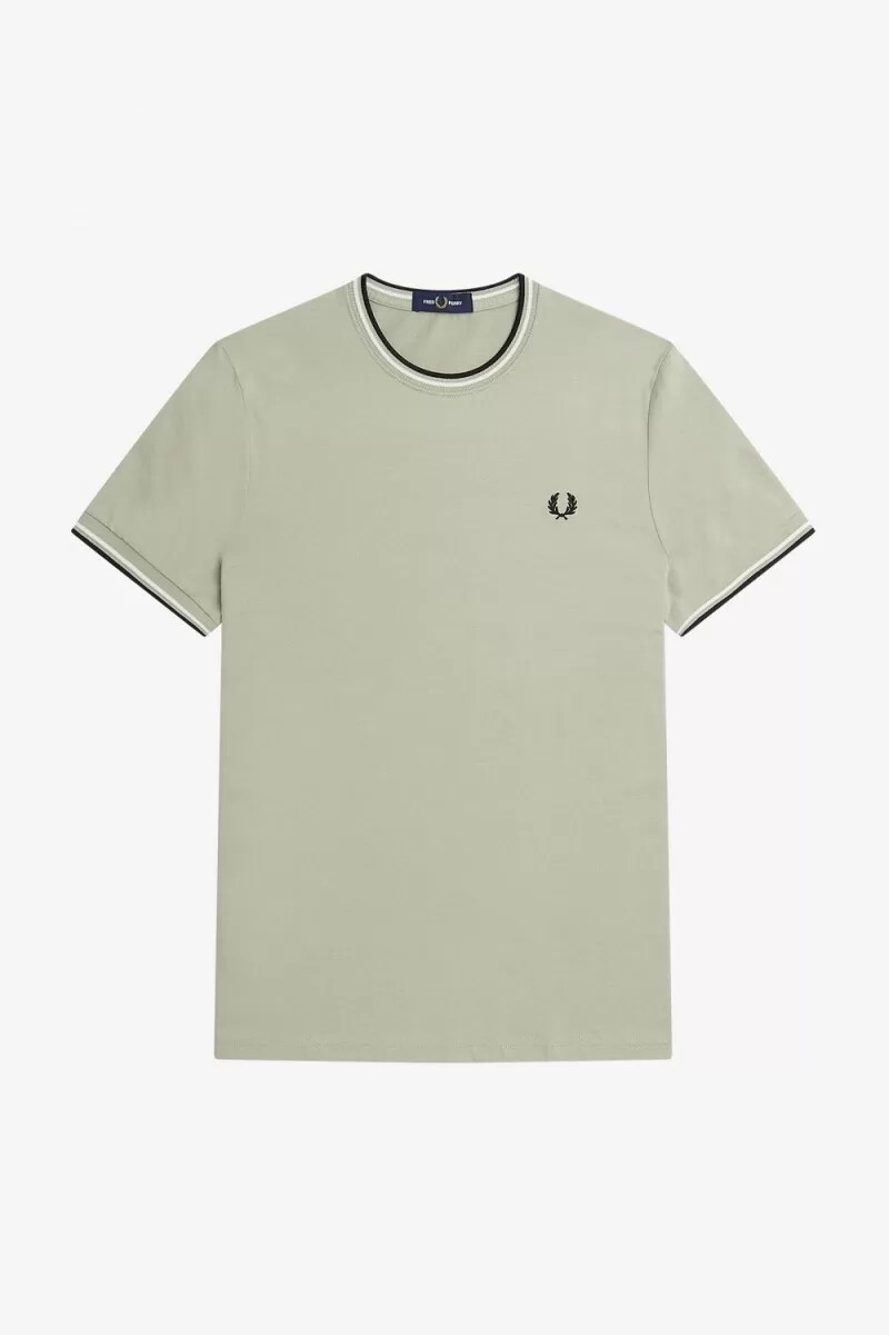 maglietta da uomo fred perry twin tipped color menta