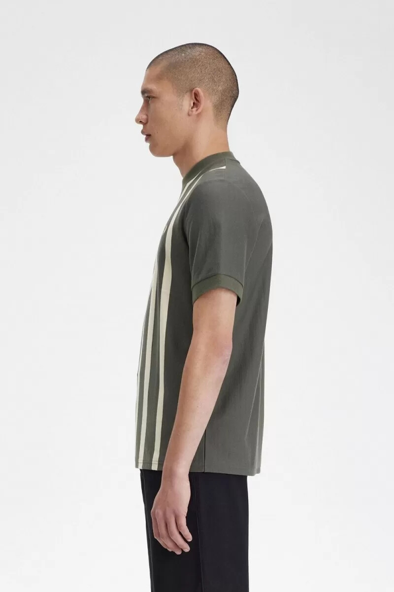 maglietta da uomo fred perry gradient stripe field green