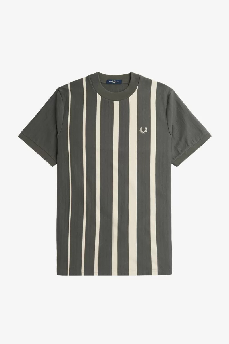 maglietta da uomo fred perry gradient stripe field green