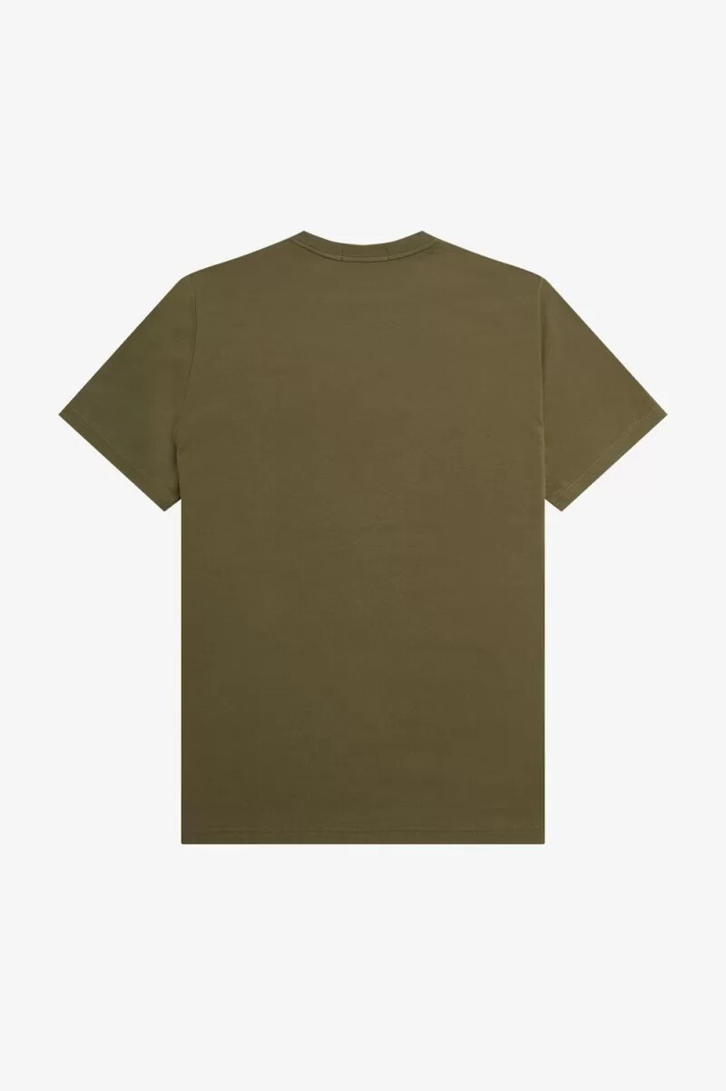 maglietta da uomo fred perry ricamata verde uniforme