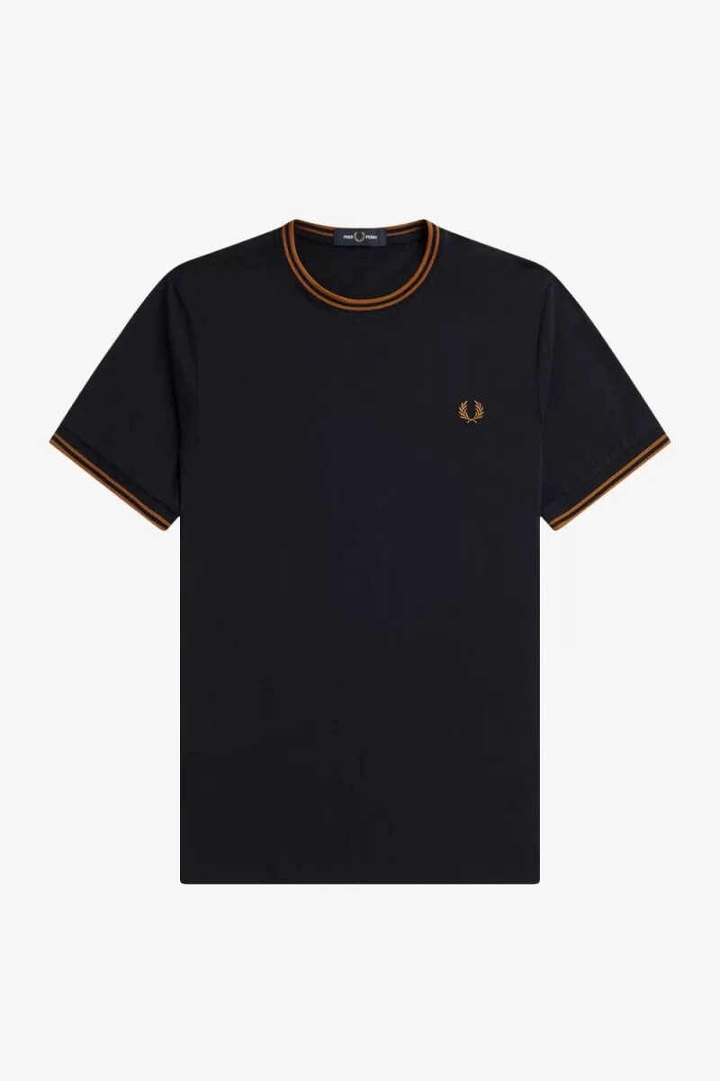 fred perry twin tipped t-shirt da uomo blu navy caffè scuro