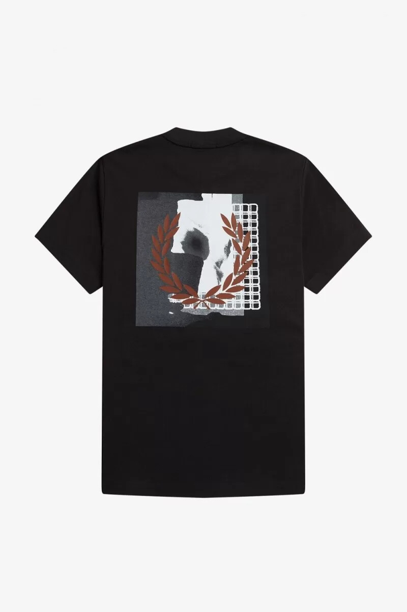 maglietta da uomo fred perry rave graphic nera