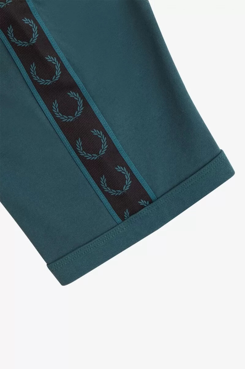 fred perry contrast tape ringer t-shirt da uomo blu petrolio nero