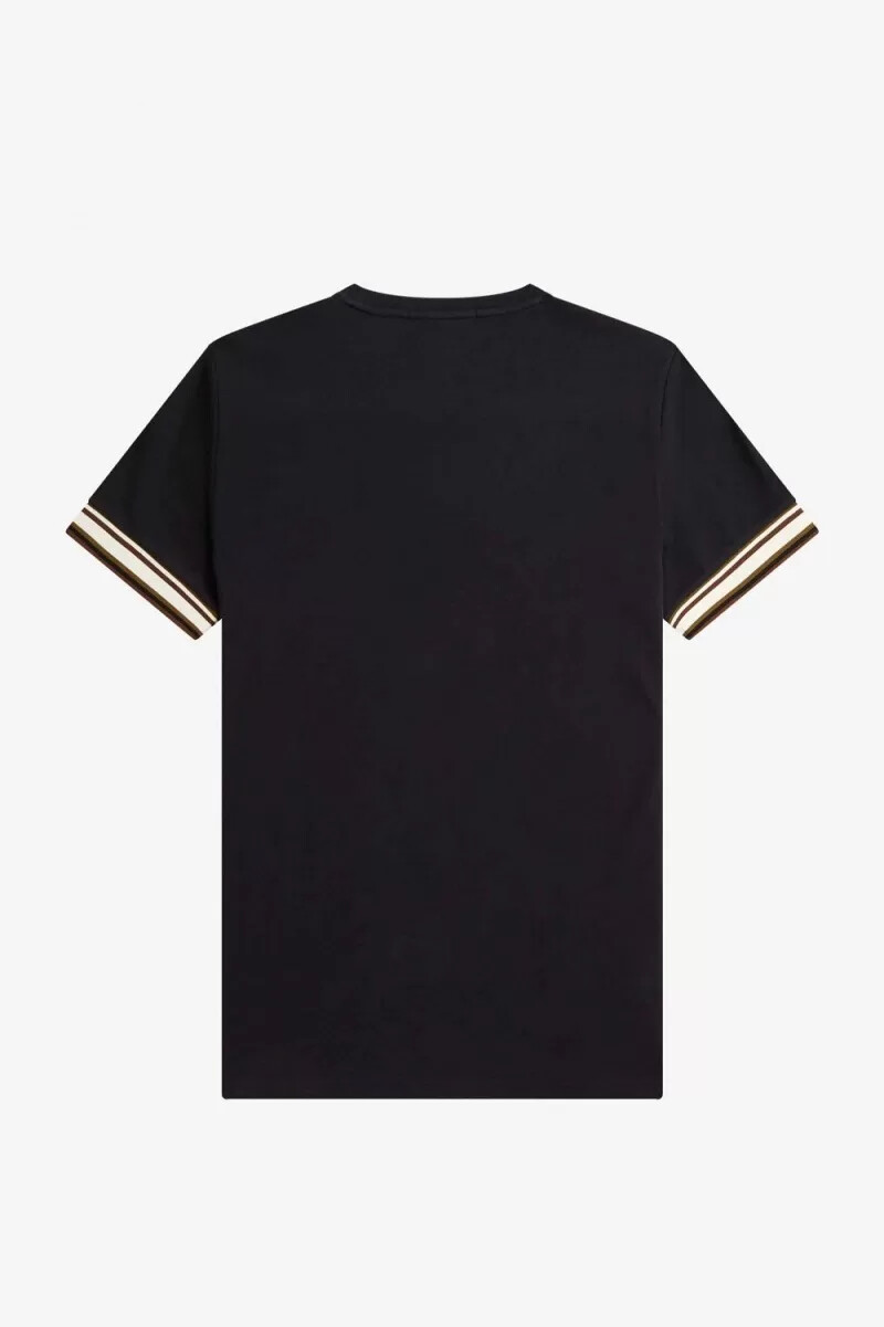 fred perry bold tipped piqué t-shirt da uomo nera