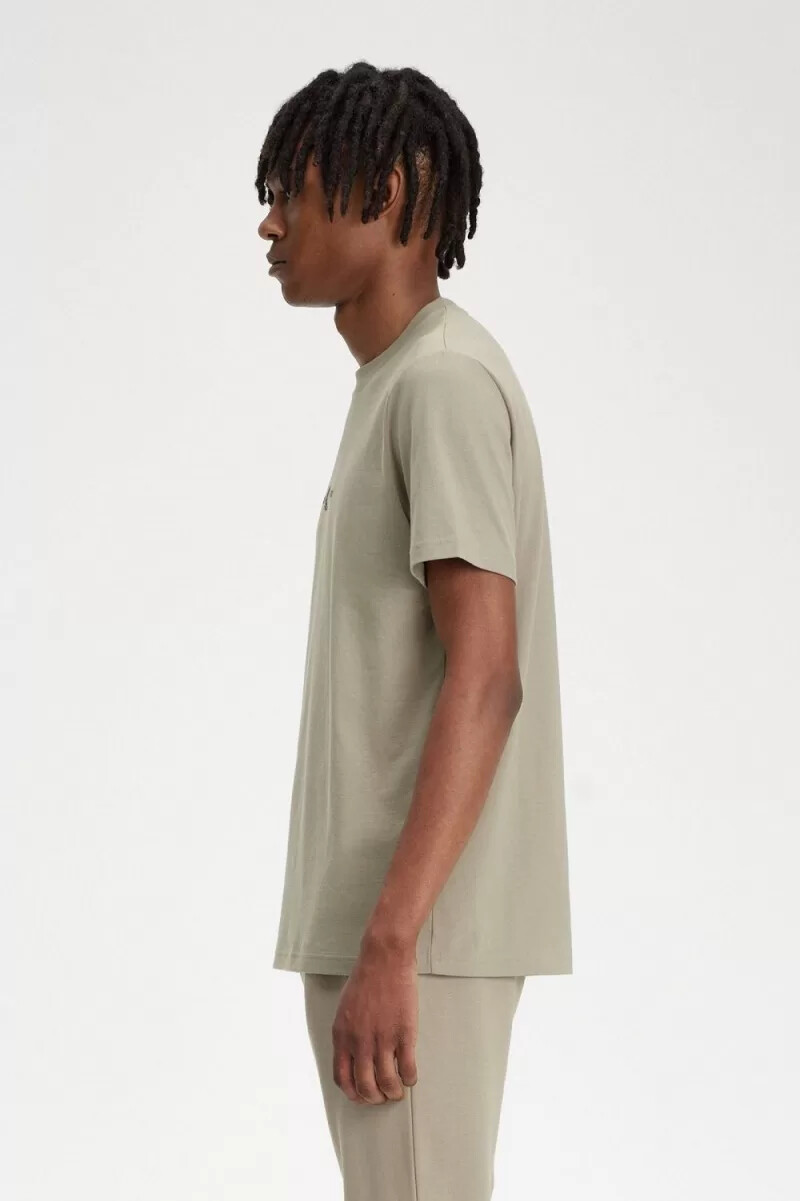 t-shirt da uomo ricamata fred perry grigio caldo