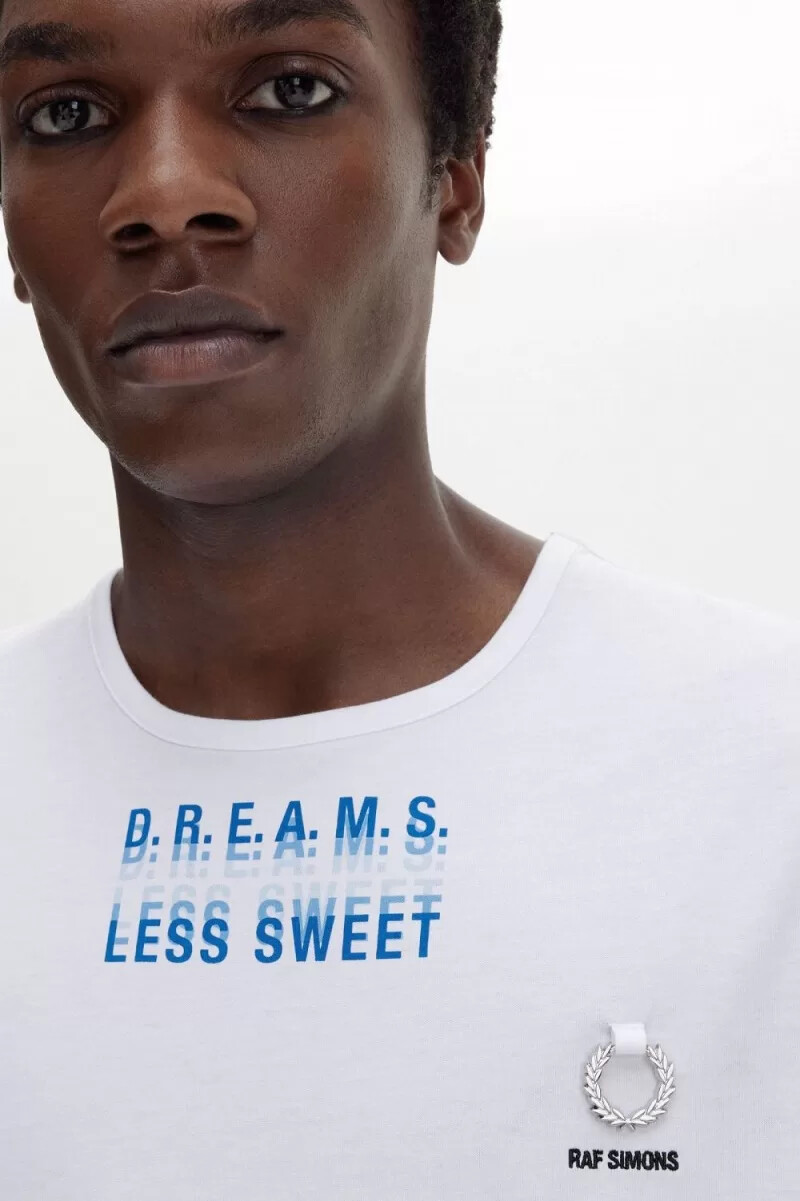 fred perry t-shirt da uomo con stampa bianca