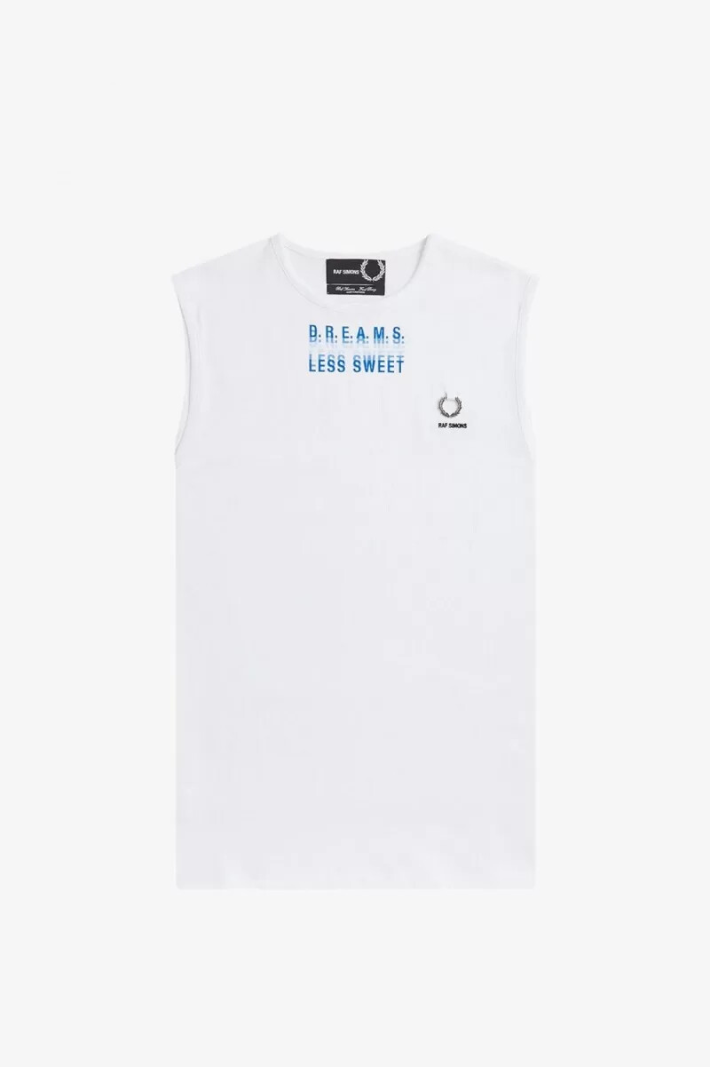 fred perry t-shirt da uomo con stampa bianca
