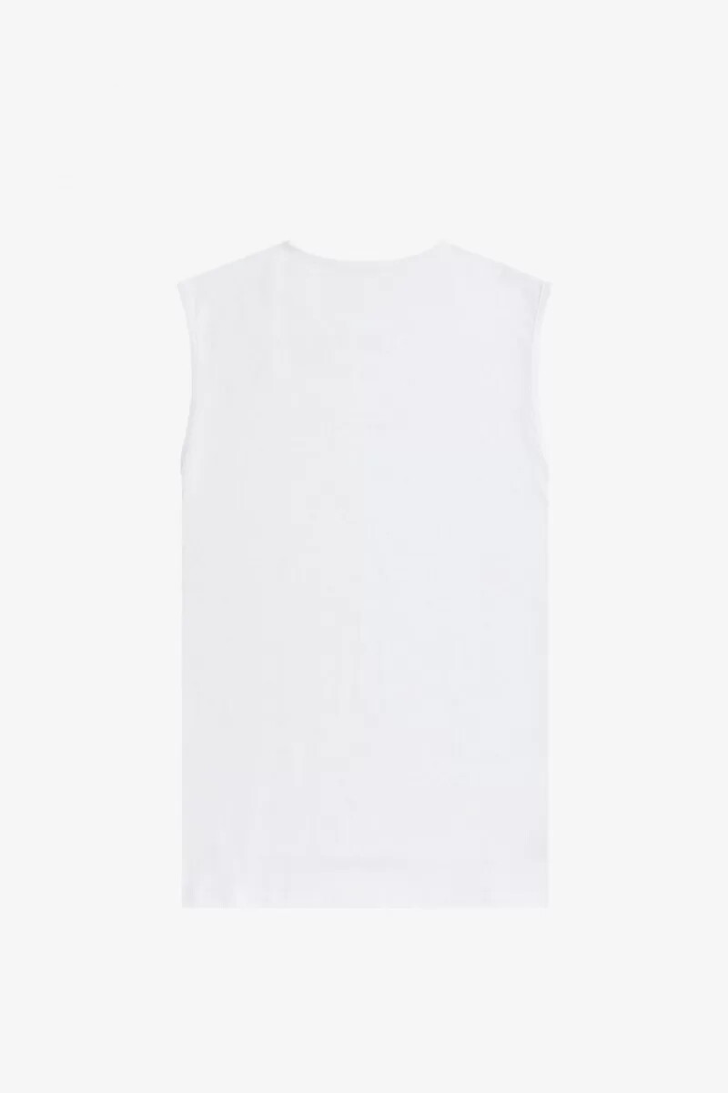 fred perry t-shirt da uomo con stampa bianca