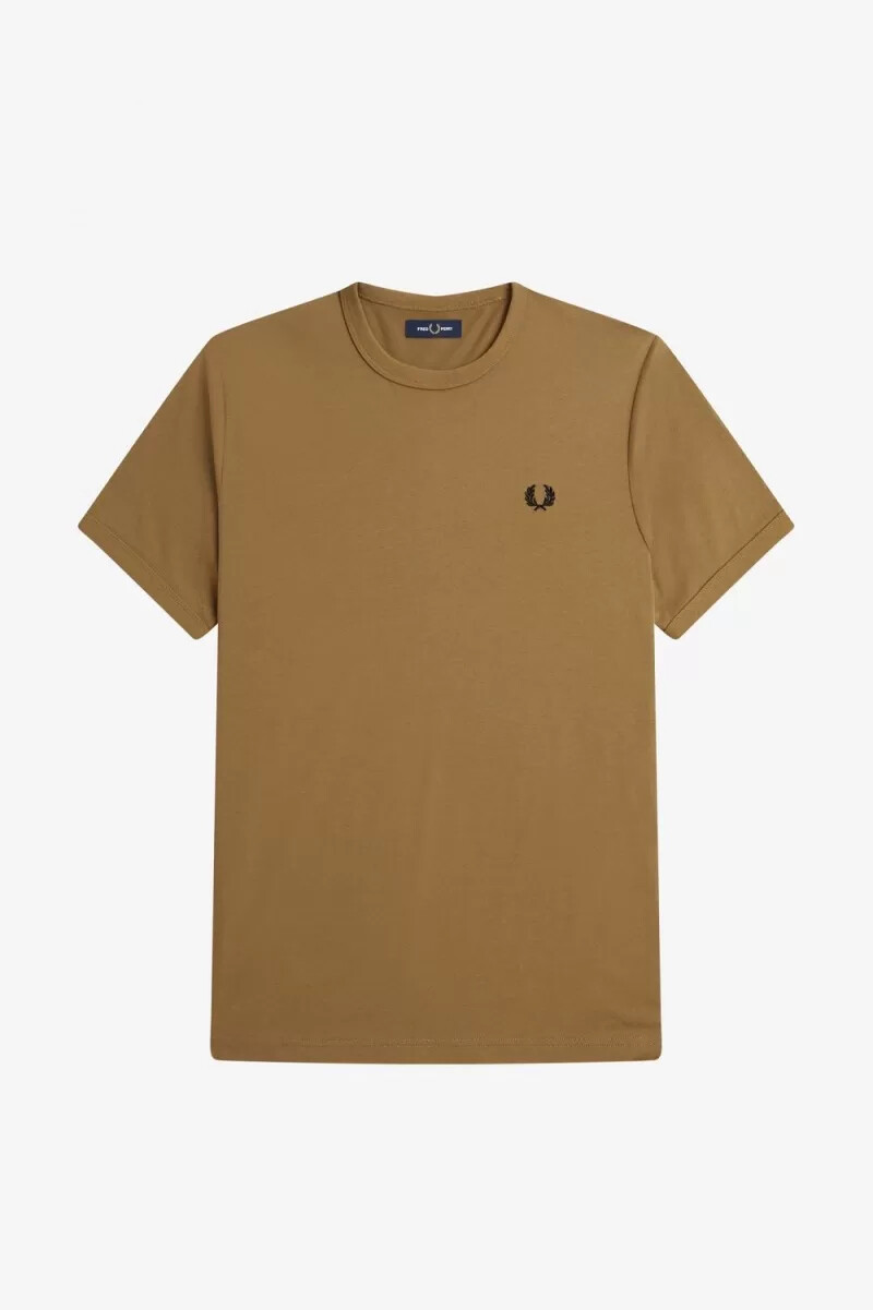 fred perry ringer t-shirt da uomo marrone