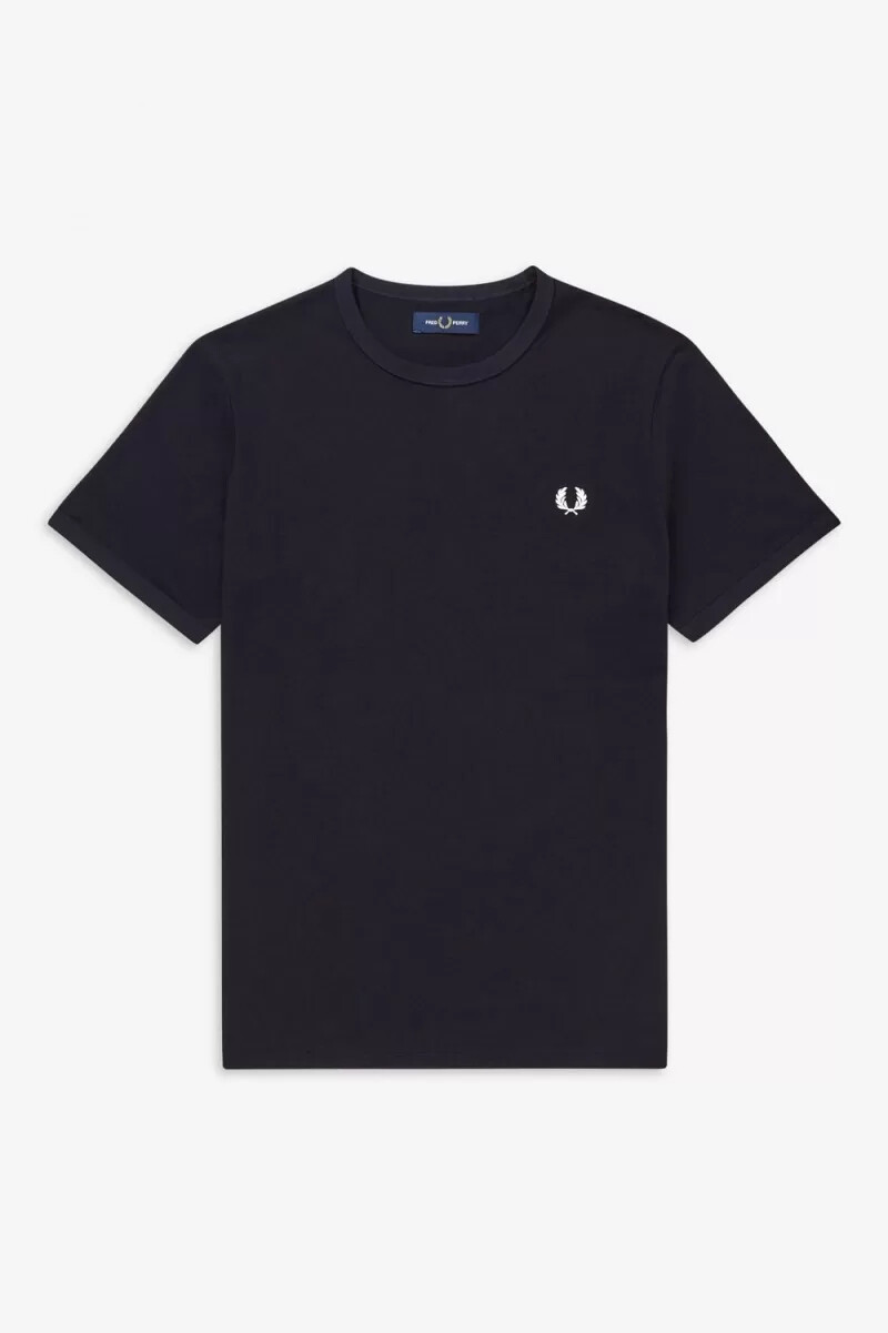 fred perry ringer t-shirt da uomo blu navy