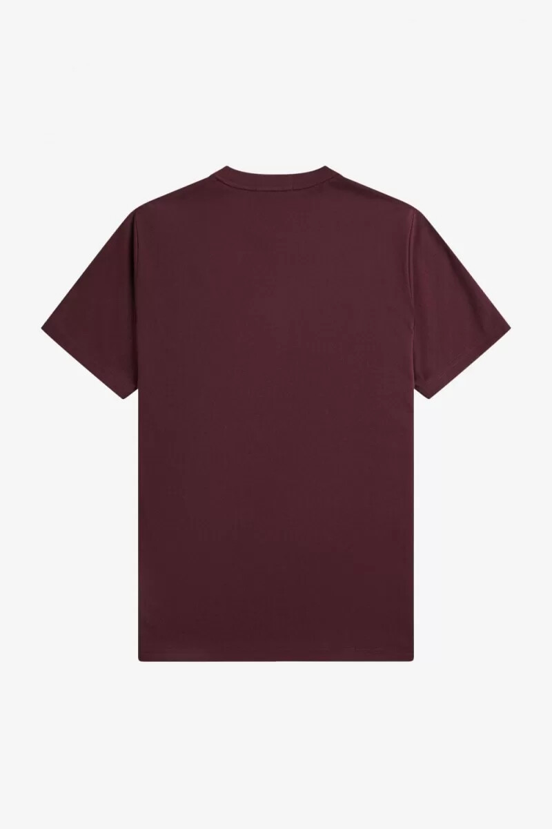 maglietta da uomo ricamata fred perry color sangue di bue