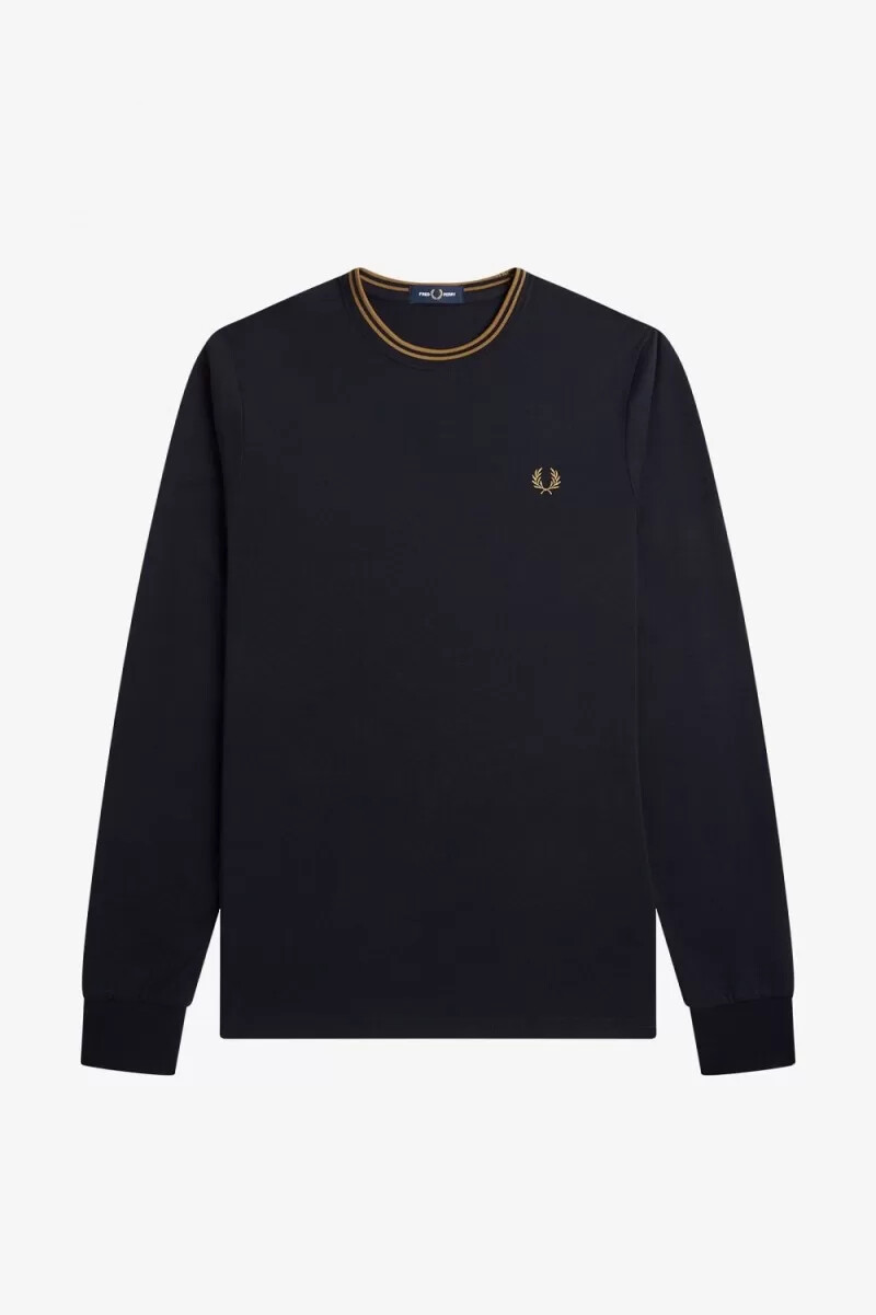 fred perry twin tipped t-shirt da uomo blu navy caffè scuro