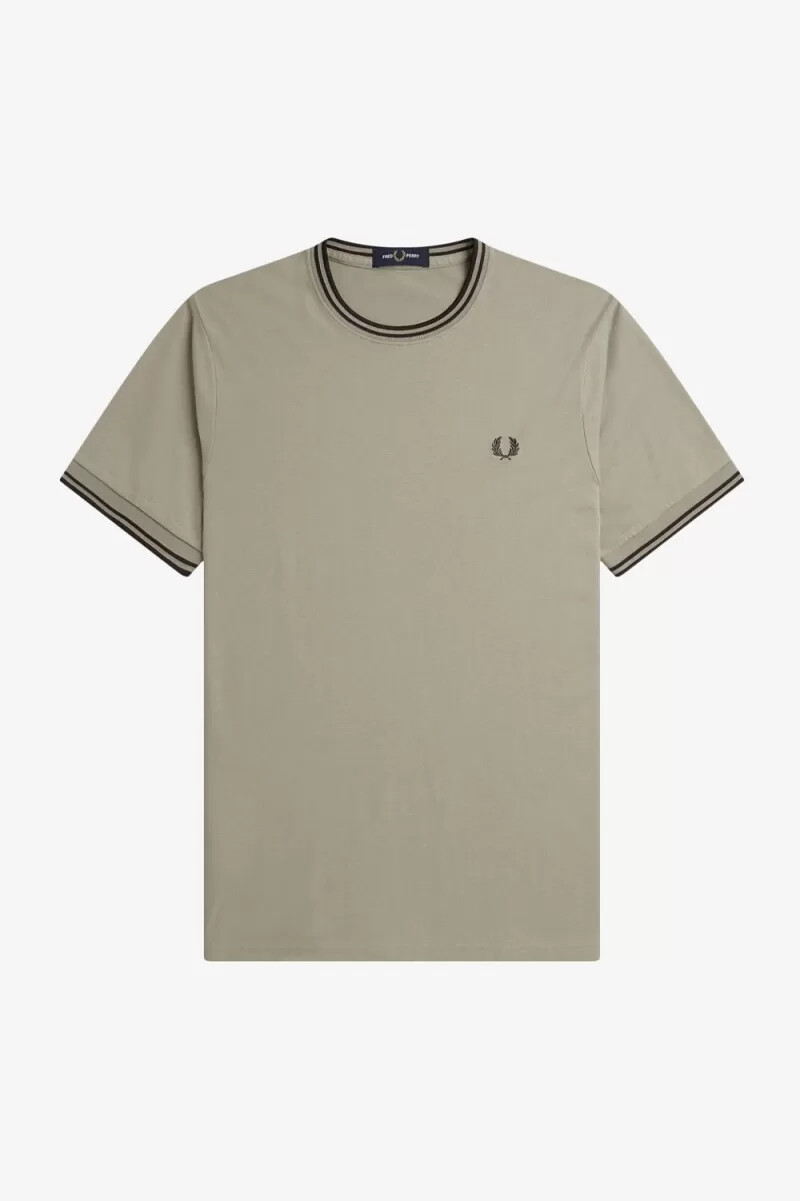 fred perry twin tipped t-shirt da uomo grigio caldo rosso scuro