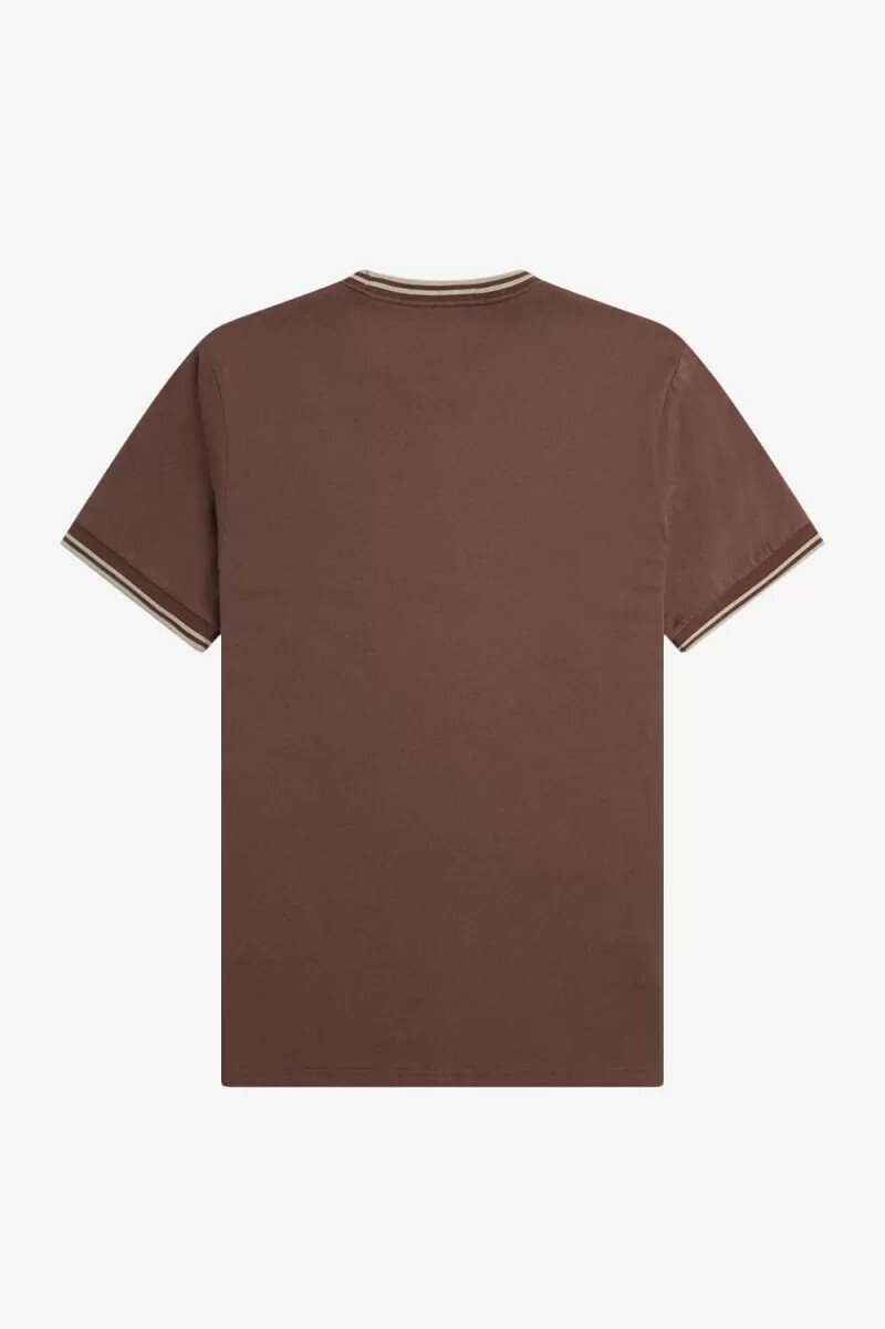 fred perry twin tipped t-shirt da uomo rosso scuro grigio caldo